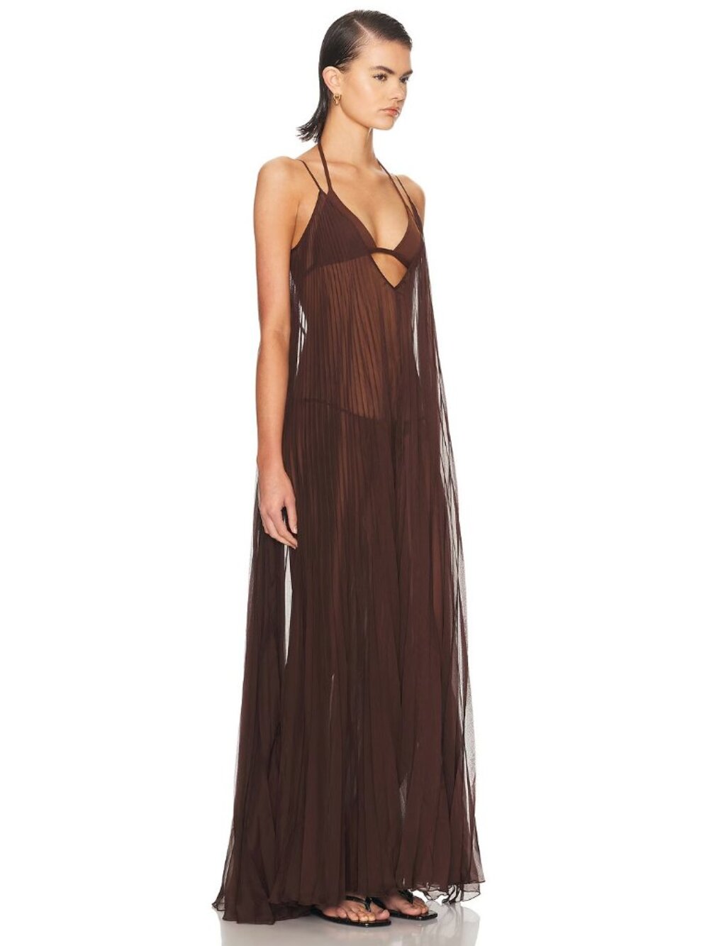 Shani Shemer Uma Maxi Dress in Espresso Brown - Picture 2 of 3